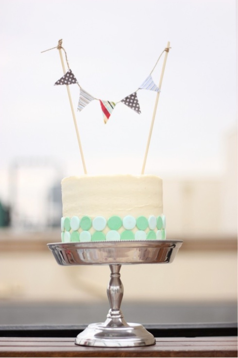 dotted banner cake